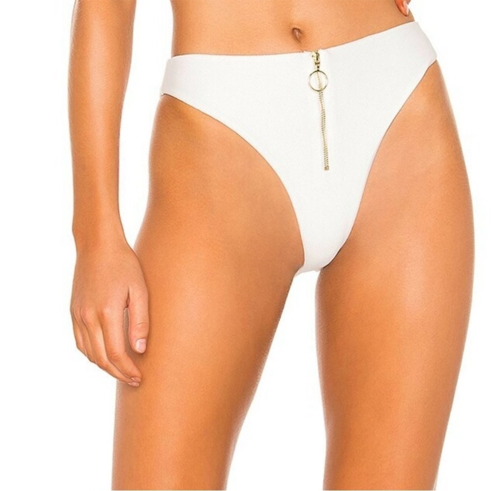 Lovers & Friends Chelsey Zip Front High Waisted Bikini Bottom